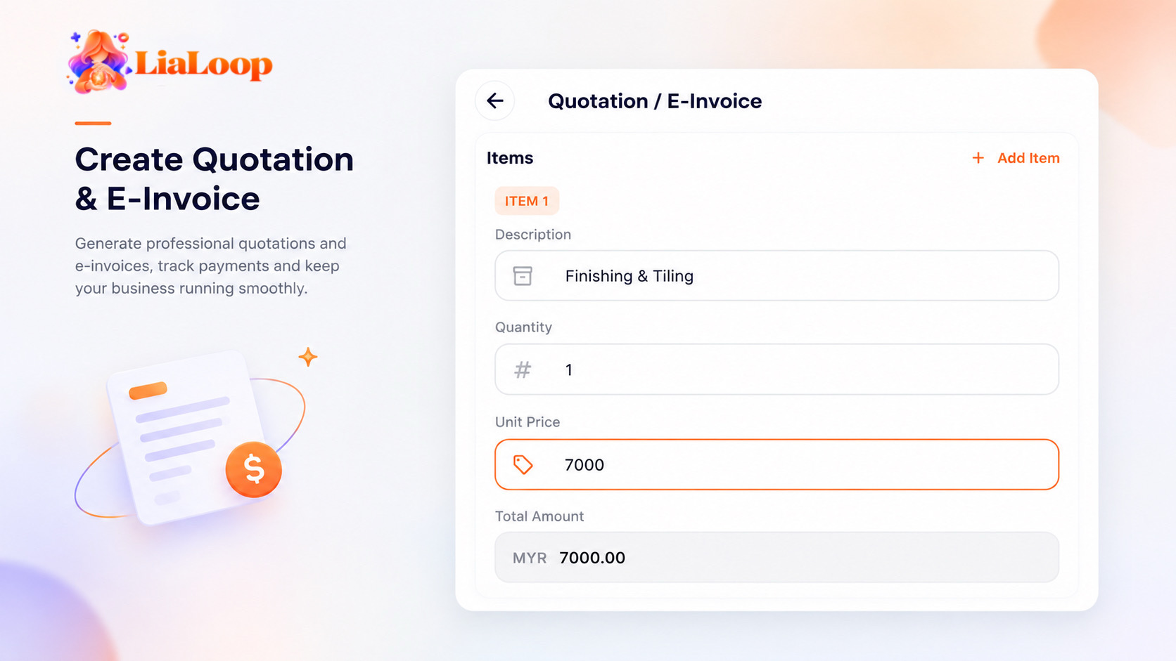 Quotation Builder Interface